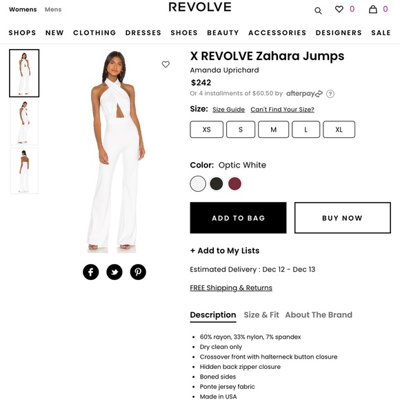 Revolve Amanda Uprichard Zahara Jumpsuit Size Large NWOT - Picture 6 of 16